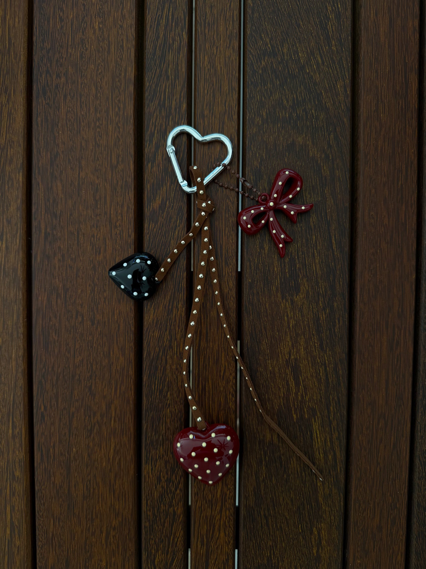 Vintage Dots Bag Keychain