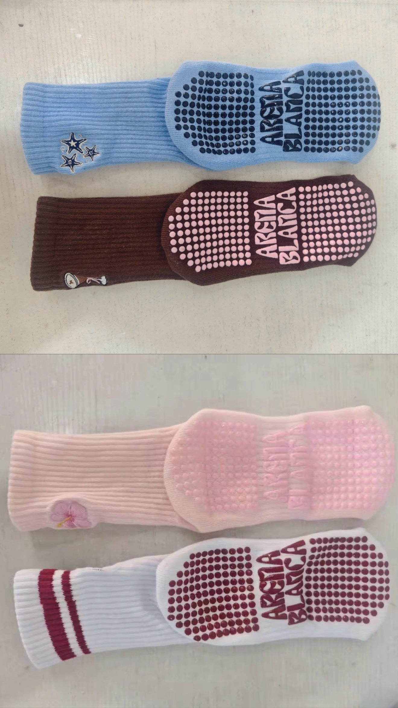 Blue Stars Grip Socks
